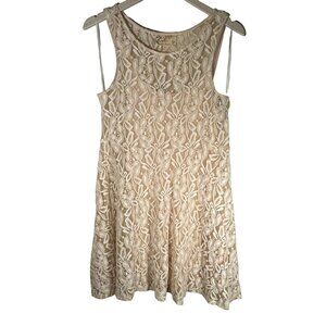 Free People Miles Of Lace Country Flare Dress Size Medium Ivory